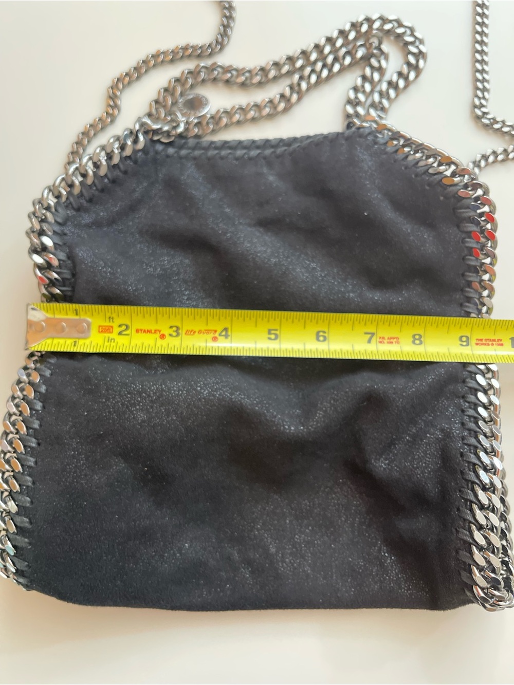 Stella McCartney Mini Falabella Black vegan material Foldover Crossbody Bag